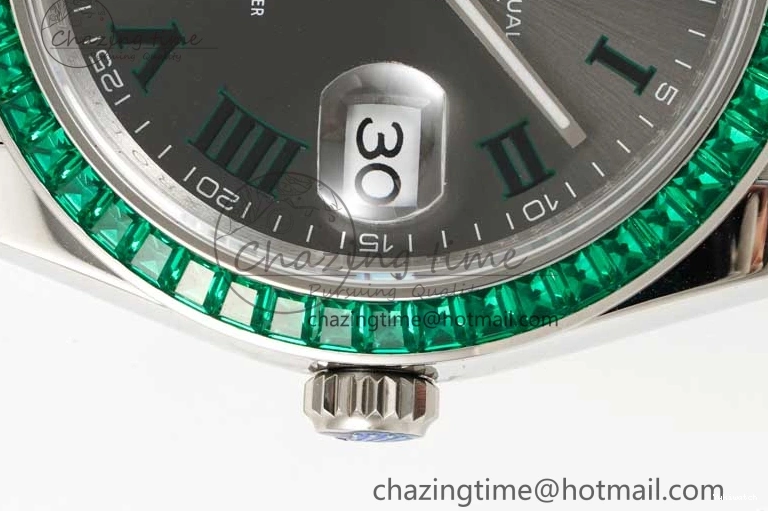 Marker Steel 41mm Diamonds on Arabic Best Dial Jubilee Gray 1:1 904L SA3235 Green Bracelet Bezel Edition DateJust DIWF 0329